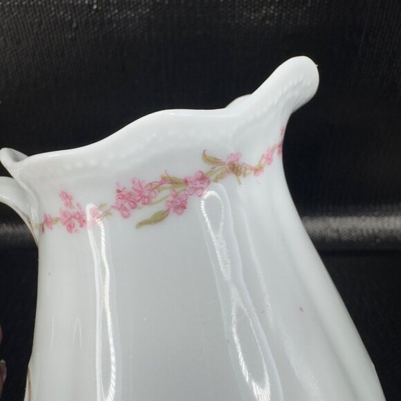 Antique Victoria Austria Fine Porcelain Small Pitcher Creamer Floral Pattern VTG - Picture 6 of 11